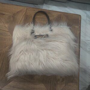 DOLCE & GABBANA Faux Fur Tote Bag Large Logo new $2341.00
